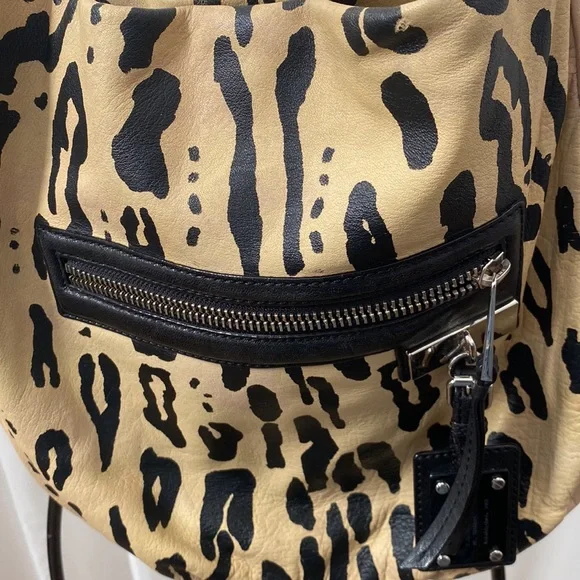 L.A.M.B Leather Leopard Shoulder Bag